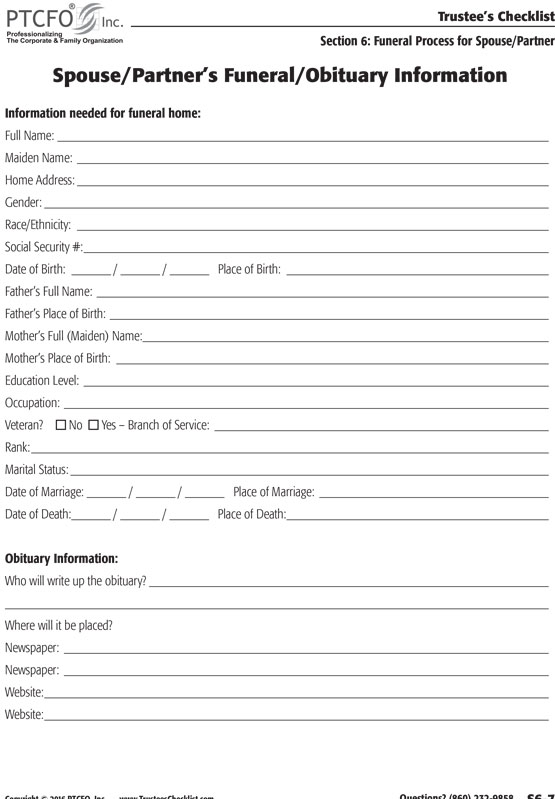 Estate Trustee Checklist Ontario